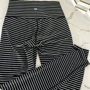 lululemon athletica Black and White Striped Leggings